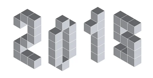 2015 цифри з ізометричних кубів. Псевдо тривимірний — стоковий вектор