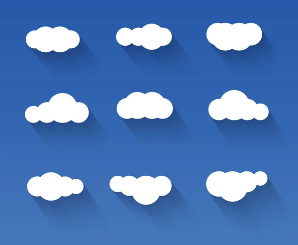 Set Cloudscapes Shadows Vector Illustration — Stock vektor