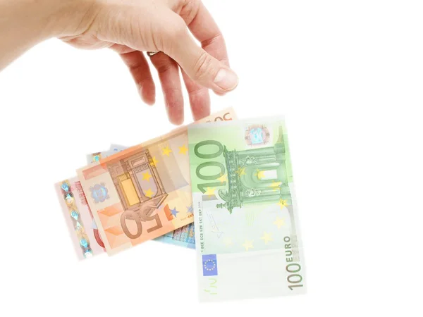 Caída de billetes de banco en euros — Foto de Stock