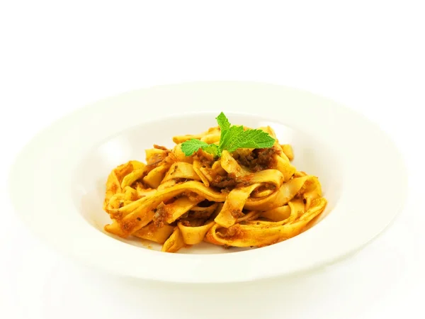 Pasta with meat sauce — Stock Photo, Image