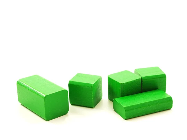 Деревянные кирпичные куски зеленого цвета — стоковое фото