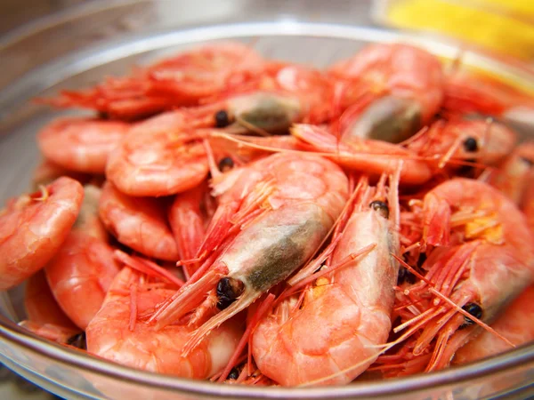 Whole fresh raw prawns — Stock Photo, Image