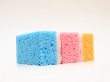 pembe, mavi ve turuncu sünger