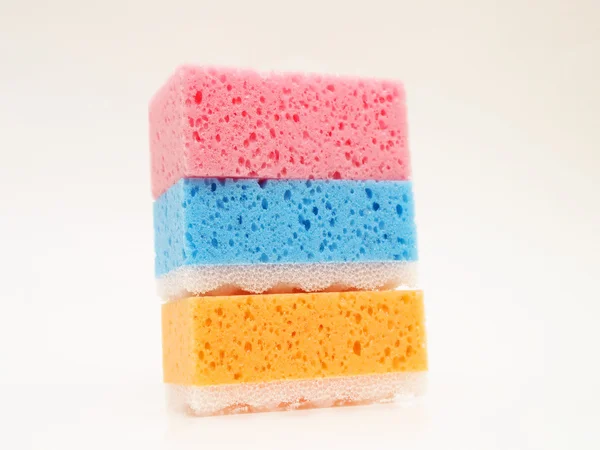 Pink, blue and orange sponge — Stock Photo, Image