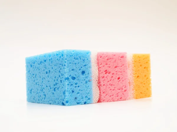 Pink, blue and orange sponge — Stock Photo, Image