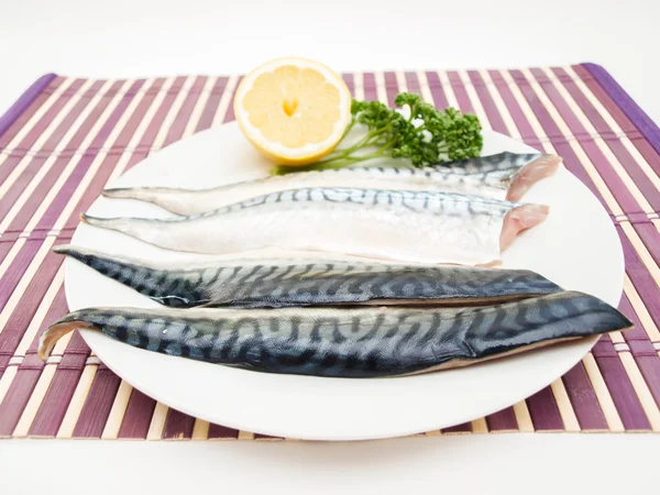 Rauwe makreel vis filet — Stockfoto