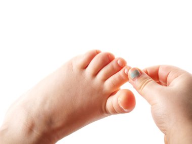 Girl grabbing toe