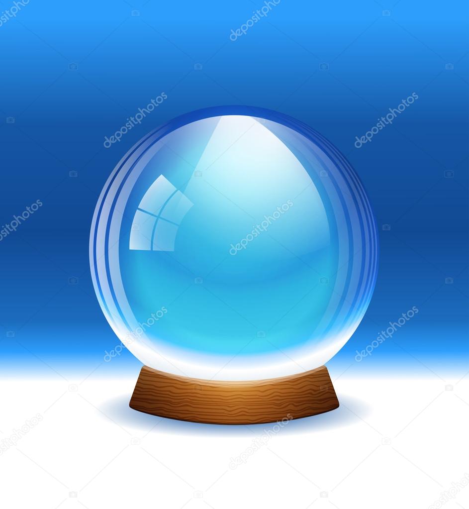 Vector empty transparent snow globe