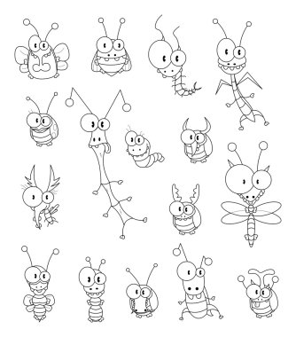 Cartoon insects clipart