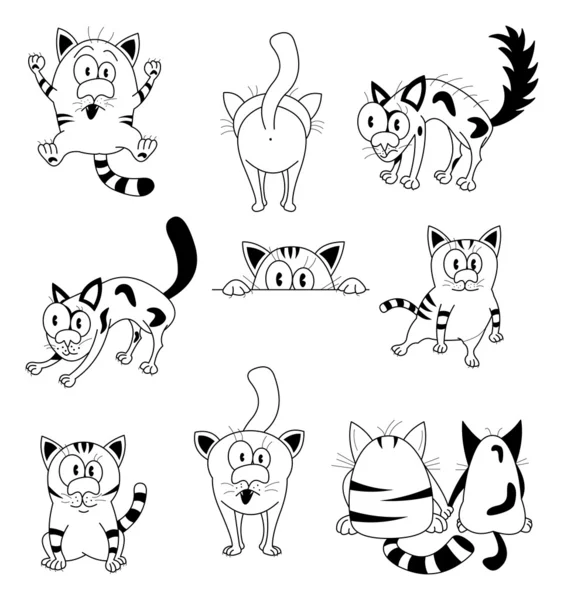 Chats de bande dessinée — Image vectorielle