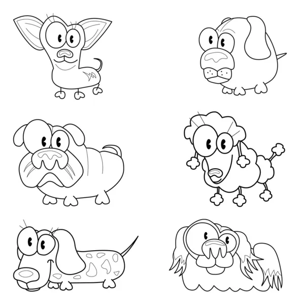 Colección de perros de dibujos animados — Vector de stock