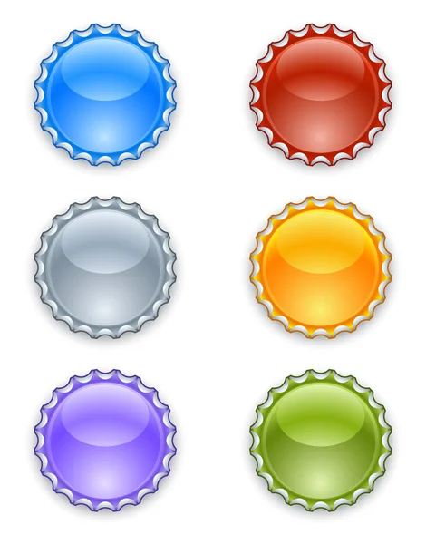 Bottle caps — Stock Vector