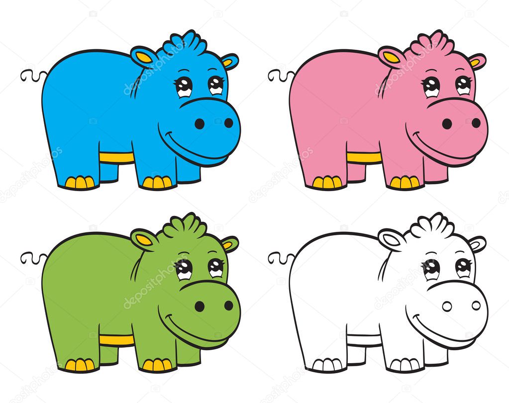 cute cartoon baby hippo— 图库矢量图片 08 bastetamon #20691447