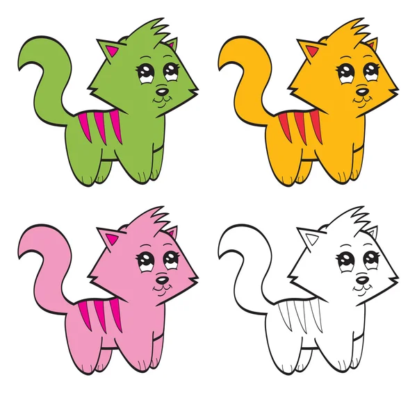 Lindo dibujos animados gatos — Archivo Imágenes Vectoriales