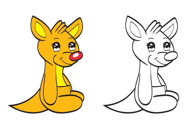 Cute cartoon baby kangaroo — Stok Vektör