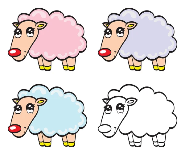 Cute cartoon baby schapen — Stockvector