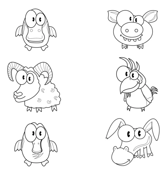 Animales de dibujos animados — Vector de stock