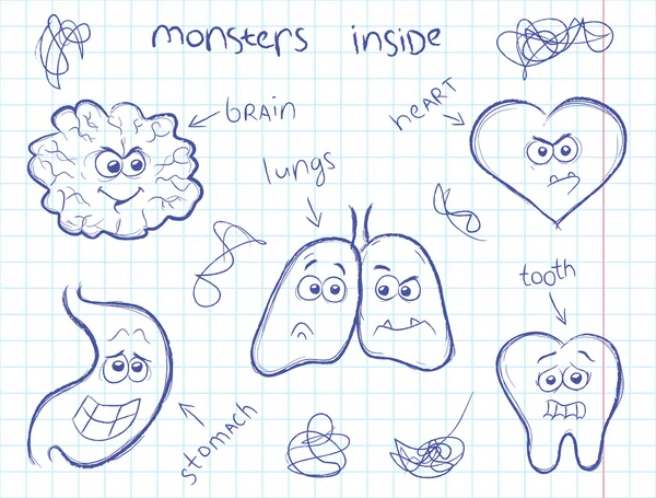 Monsters içinde — Stok Vektör