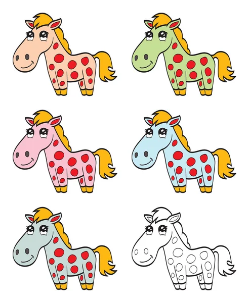 Lindo caballo de dibujos animados — Vector de stock