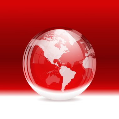 vektör şeffaf kar küresi ile harita