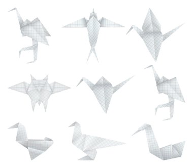 Origami kuşlar set