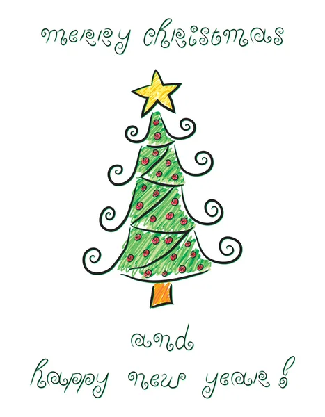 Doodle árvore de Natal — Vetor de Stock