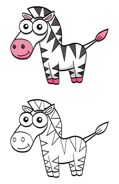 Cute cartoon zebra — Stock Vector