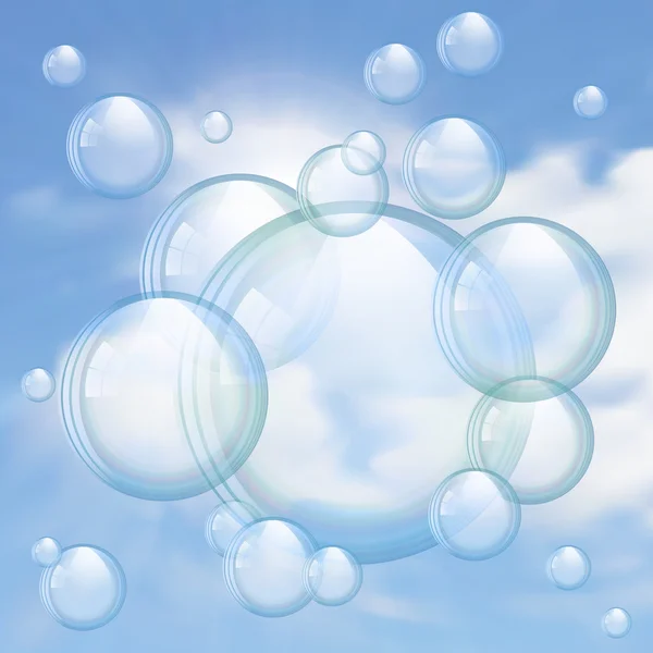 Bubbles in clear blue sky background Stock Vector Image by ©Fjono 35567653