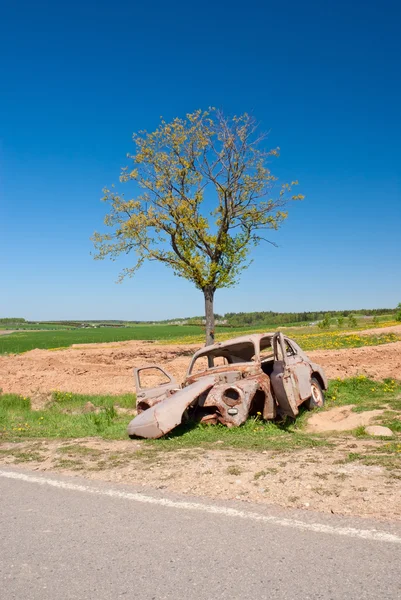 Bir araba enkazından — Stok fotoğraf