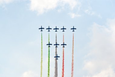 MB-399 planes from Frecce Tricolori display team clipart