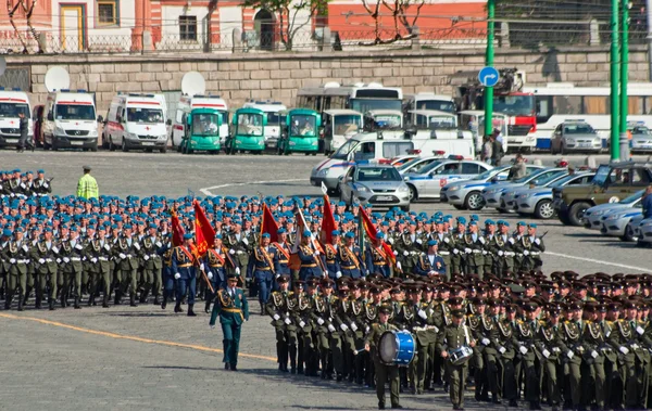 Formazioni di fanteria e paracadutisti dell'esercito russo — Foto Stock