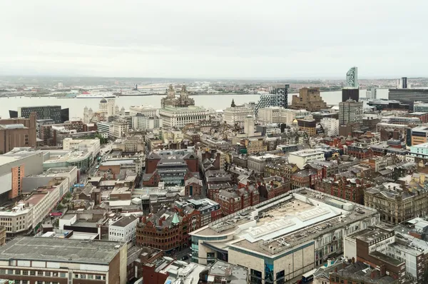 Birdseye weergave van liverpool Rechtenvrije Stockfoto's