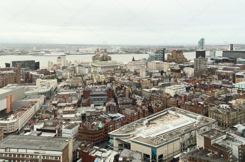 Birdseye view of Liverpool