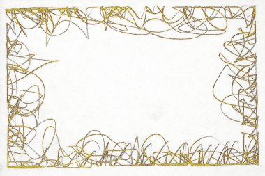 Pencil abstract sketch with gilding effect on white paper clipart