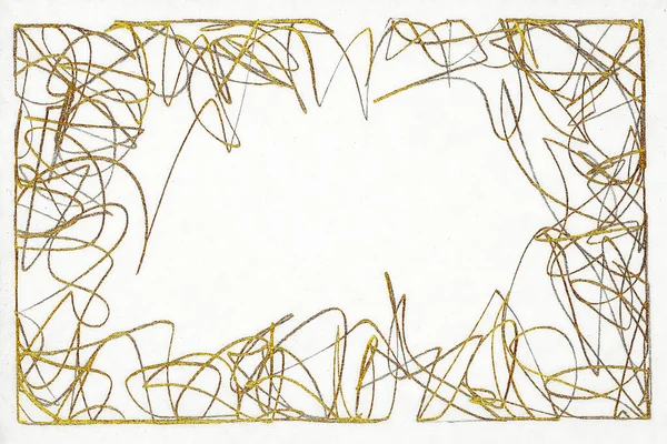 Esboço Abstrato Lápis Com Efeito Dourado Sobre Papel Branco Imagens Royalty-Free
