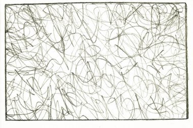 Beyaz kağıt üzerinde siyah kalem. Soyut görünümlü serbest çizim. B & W 'nin fotoğrafı.