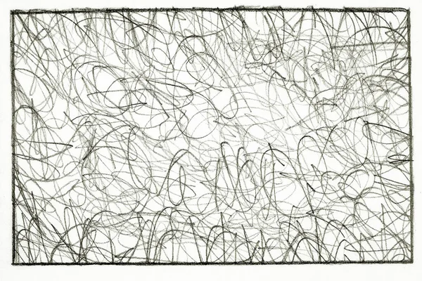 Černá Tužka Bílém Papíru Freehand Kresba Abstraktním Vzhledem Fotografie — Stock fotografie