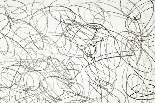 Zwart Potlood Wit Papier Vrijstaande Tekening Met Abstracte Uitstraling Foto — Stockfoto