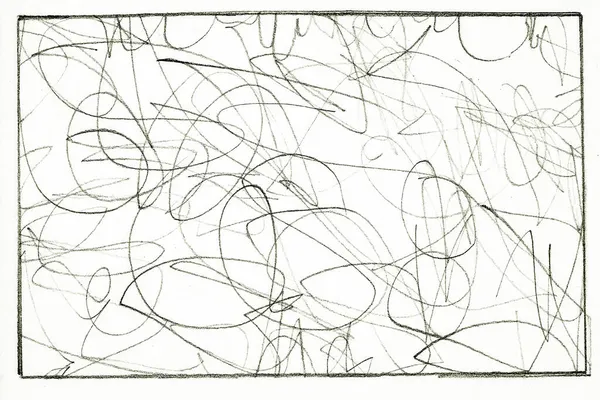 Černá Tužka Bílém Papíru Freehand Kresba Abstraktním Vzhledem Fotografie — Stock fotografie