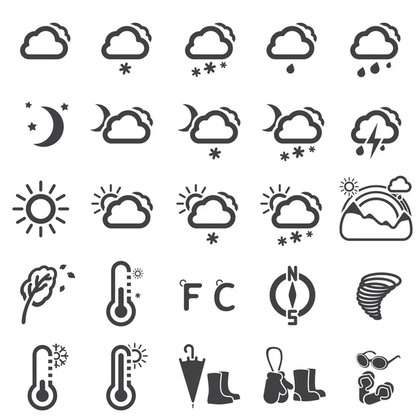 Ensemble d'icônes météo — Image vectorielle