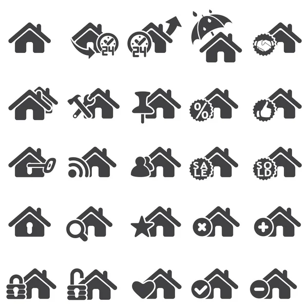 Set of home icons — Stock Illustration Set of home icons Vector Graphics