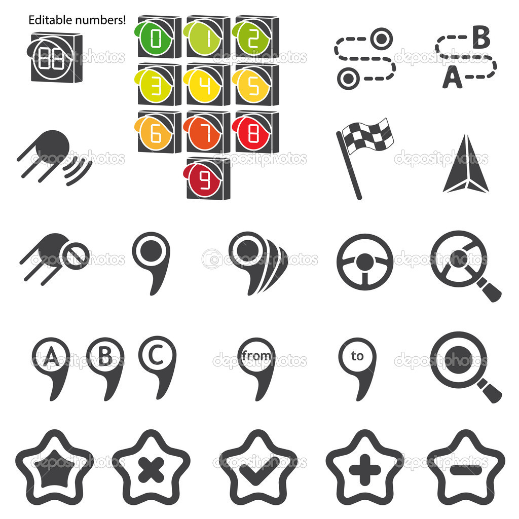Set of navigational icons