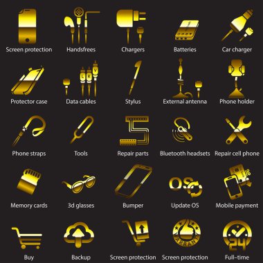 Mobil seferlerinde web Icons set