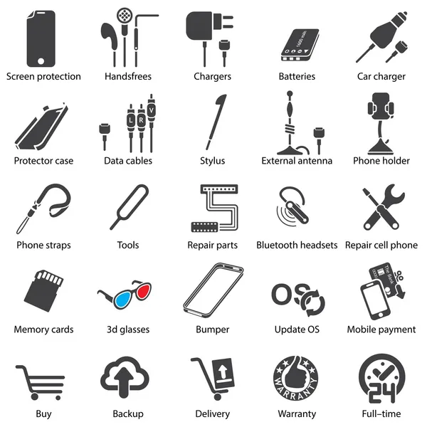 Mobil seferlerinde web Icons set — Stok Vektör