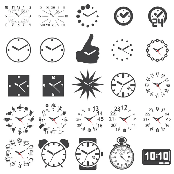 Conjunto de iconos de reloj — Vector de stock