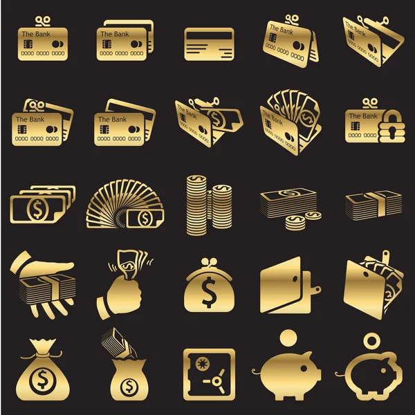 Set of money icons — Stock Vector