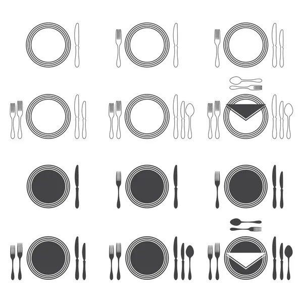 Etiquette Proper Table Setting — Stock Vector