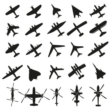 uçaklar Icons set