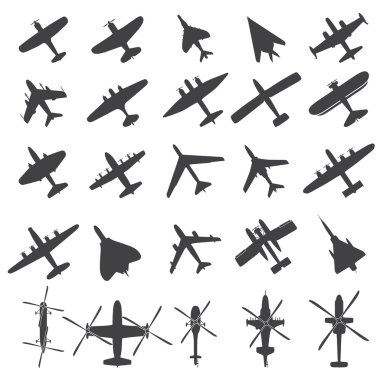 uçaklar Icons set