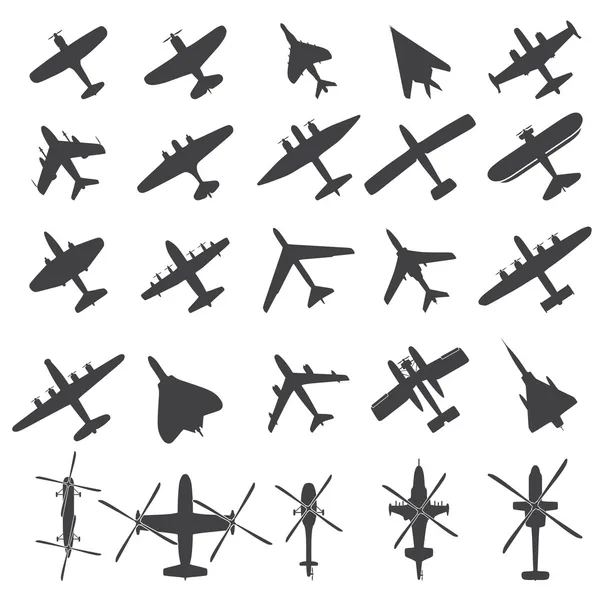 Iconos set Aviones — Archivo Imágenes Vectoriales